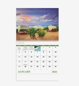 Calendriers Spirales Personnalisés avec Logo Imprimé Thème Plage 2027 – Cadeau Promotionnel de Qualité pour Entreprises, Vente en Gros, à Suspendre au Mur - Product Image 2