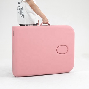 Lit <span class=keywords><strong>de</strong></span> <span class=keywords><strong>massage</strong></span> pliable en deux parties, <span class=keywords><strong>table</strong></span> <span class=keywords><strong>portable</strong></span> à transporter à la main, rangement en 3 secondes, cadre en bois, éponge haute densité, utilisation hôtelière - Product Image 3