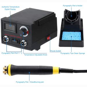 Herramientas profesionales de pirograbado, 60W, temperatura ajustable, kits de máquina de leña con 20 puntas de pirograbado - Product Image 3