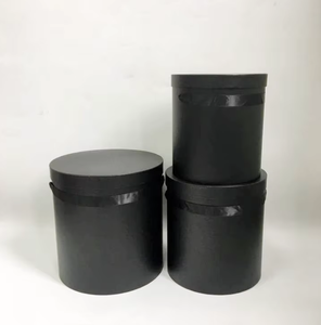 Boîte cylindrique ronde empilable pour chapeaux floraux, boîte en papier finition métallique avec bande en satin pour emballage cadeau floral de fêtes - Product Image 6
