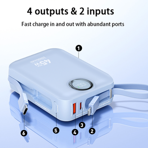 Banco de Energía de Carga Rápida PD45W de Alta Capacidad 10000mAh con Cable, Logotipo Personalizado, Venta al Por Mayor de Fábrica - Product Image 2