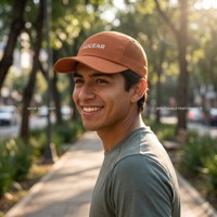 Casquette de course 5 panneaux orange brûlé 4UGEAR avec imprimé, maille alvéolée, cordon élastique, visière incurvée respirante, pour homme et femme, idéale pour l'extérieur