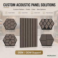 Panneau acoustique MORLENX 3D en MDF couleur chêne fumé avec feutre noir absorbant le son, décoration murale pour salon, salle de sport et commerce
