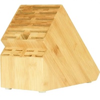 Grand bloc à couteaux universel en bambou, support de couteaux de comptoir à plus de 20 fentes, compatible avec toutes les marques de couteaux, 11x5x8 pouces