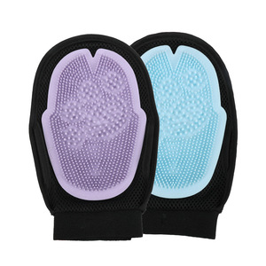Yingte <b>Pet</b> Hair Removal Gloves TPR Purple Dog Bath Massage Grooming Tool - Product Image 1