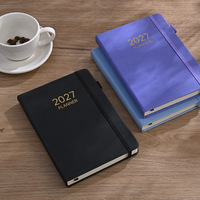 Agenda hebdomadaire A5 en cuir PU 2027, personnalisable avec logo, nouveaux produits phares, carnet de planification et journal à couverture rigide en cuir PU, vente en gros