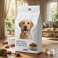 Sacs de stockage pour aliments secs pour animaux de compagnie, personnalisés, résistants aux perforations, avec poignée et fermeture éclair, en Mylar, pour chiots, 1 lb, 12 kg, 15 kg