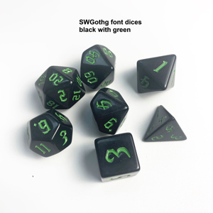 RTS New Font Black <strong>Dices</strong> DND Polyhedral Colored Multi <strong>Colors</strong> Custom 7PCS Per <strong>Set</strong> Plastic <strong>Dices</strong> <strong>Set</strong> - Product Image 4