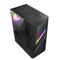 Boîtier d'ordinateur AntarcChill, nouveau design, boîtier de PC de jeu ATX, USB3.0 Type C IO, boîtier de jeu pour ordinateur avec ventilateur de refroidissement RGB
