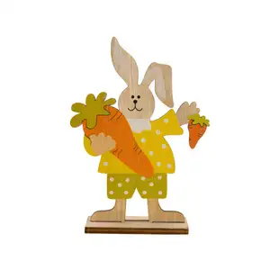 wooden easter decoration craft kit spring bunnys wood easter slice ornament inside home party table decor