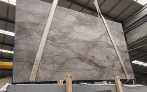 Dalles de marbre Surface mate/aiguisée à racines argentées, marbre <span class=keywords><strong>Eldorado</strong></span> <span class=keywords><strong>bleu</strong></span>, gris Astana avec veine de racines marron jungle pour revêtement de sol - Product Image 5