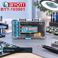 Jeu de 12 embouts professionnels de qualité industrielle BYT-103001 en acier allié S2 de précision