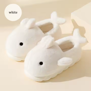 Bleu requin diapositives chaussure intérieur peluche animaux requin pantoufles chaussures plates maison pantoufles animaux en peluche pantoufles - Product Image 5