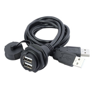 <span class=keywords><strong>Prise</strong></span> de panneau filetée étanche IP67 M25 double USB 2.0 avec câble de 5 m - Product Image 4