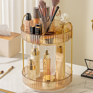 Tocador de lujo ligero Cosméticos Caja de estante de almacenamiento giratorio Baño Escritorio Perfume Estantes para el cuidado de la piel - Product Image 6