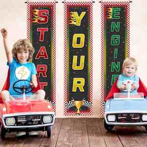 Banderas a Cuadros de Poliéster Personalizadas de 3 Piezas para Carreras - Secado Rápido y Antiarrugas para Eventos de Carreras de Autos, Fiestas y Escuelas - Product Image 5