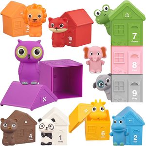Juguete educativo Montessori para niños pequeños, marionetas <span class=keywords><strong>de</strong></span> <span class=keywords><strong>dedo</strong></span> <span class=keywords><strong>de</strong></span> silicona sensorial, juguetes <span class=keywords><strong>de</strong></span> conteo <span class=keywords><strong>de</strong></span> animales <span class=keywords><strong>de</strong></span> granja a juego, Material plástico - Product Image 1