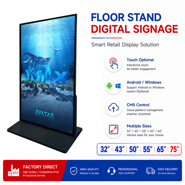 Full Screen Floor Standing Digital Signage 4K Lcd Display Wayfinding Sdk Advertising Kiosk for Shopping Malls