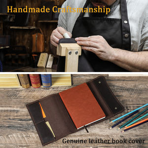 Housse de carnet A5 en cuir tanné végétal fait main avec rabat, pochette portefeuille personnalisable pour livre - Product Image 2