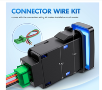 Interrupteur à bouton-poussoir 12V ON Off avec boîte de connexion Kit de fils pour voiture