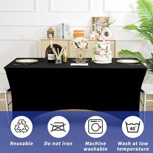 Manteles Rectangulares de Poliéster Elástico Antiarrugas con Impresión por Transferencia Térmica de 6 pies para Fiestas, Ferias Comerciales, Banquetes y Bodas - Product Image 2