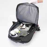 Sac à dos pour ordinateur portable noir extensible à grande capacité avec motifs personnalisés imprimés sur mesure et plusieurs poches pour les voyages d'affaires