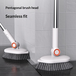 Brosse de nettoyage de sol multifonctionnelle réglable à 180 degrés avec manche en métal pour l'élimination des taches dans la salle de bain domestique - Product Image 1