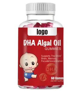 Gemas de Aceite de algas de DHA, Natural, Omega 3, suplemento para el cerebro, Caramelo Suave