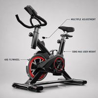 Vélo de spinning d'intérieur robuste et réglable pour la maison, avec volant d'inertie de 4 kg et capacité de charge maximale de 100 kg, vente en gros directe usine