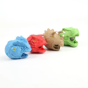 Juguete antiestrés de cabeza de dinosaurio con sonido, pelota de apretar de animal de TPR suave, juguete de descompresión al por mayor - Product Image 5
