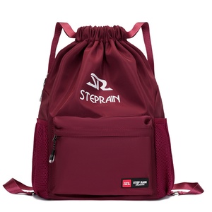 New Style Polyester With Front Zipper Pocket Foldable Reusable Backpack for Beach Hiking Gym Daily Use Adults Kid Drawstring <b>Bag</b> - Product Image 1