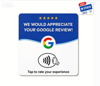 Plaque en acrylique personnalisée NFC pour avis sur les réseaux sociaux, carte de menu, avis Google, carte NFC tactile en acrylique (pour restaurants)