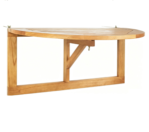 Collection extérieure Owens, <span class=keywords><strong>table</strong></span> suspendue en bois naturel pliable pour balcon, <span class=keywords><strong>table</strong></span> <span class=keywords><strong>demi</strong></span>-<span class=keywords><strong>ronde</strong></span> pour balcon, terrasse, véranda - Product Image 3