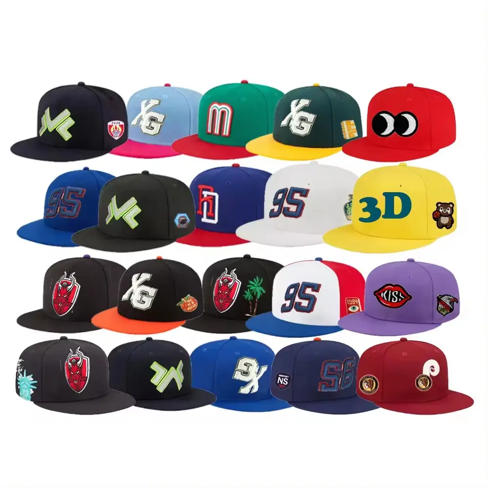 โลโก้ที่กําหนดเองหมวกสําหรับชายเย็บปักถักร้อยOriginal De Beisbol 6 แผงกีฬาSnapback Gorras Al Por Mayorหมวกติดตั้งเบสบอลหมวก