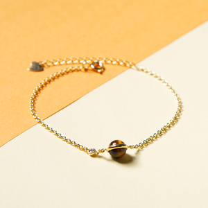 สร้อยข้อมือโซ่เงินสเตอร์ลิง925ชุบทองแท้ใหม่พร้อมส่ง - Product Image 4