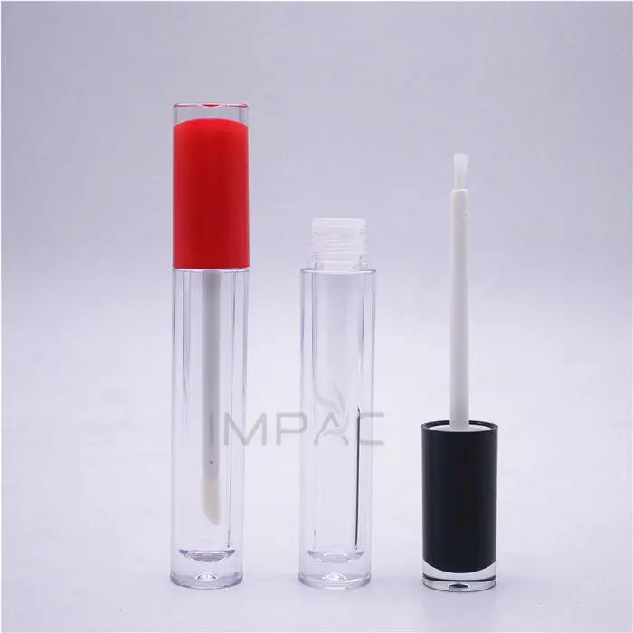 Transparent rot top lip gloss rohre mit zauberstäbe für lip öl verpackung