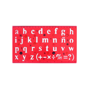 Règle à <span class=keywords><strong>dessin</strong></span> avec 2 gabarits <span class=keywords><strong>de</strong></span> lettres en plastique transparent et robuste Foska, avec 1 sachet OPP pour les étudiants, les artistes et les designers - Product Image 1