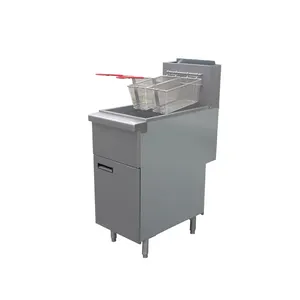 Коммерческое индивидуальное кухонное оборудование Фритюрница газовая машина для фритюрницы с 2 баками и шкафом
