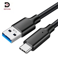 Cable DFX USB-C a USB 3.0 de 1m, 5Gbps de Datos, Carga Rápida de 3A, Triple Blindaje, Conductor de Cobre Puro para Teléfonos Móviles