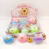 Jouet anti-stress Capybara mignon à rebond lent, texture pâte PU super douce, balle à presser pour enfants 5CM, vente en gros en boîte