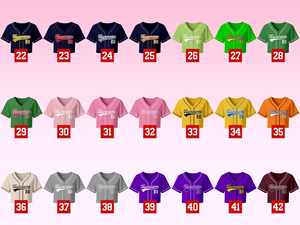 Maillot de baseball personnalisé pour femme avec paillettes et sequins, brodé, scintillant, court, pour soirée - Product Image 6