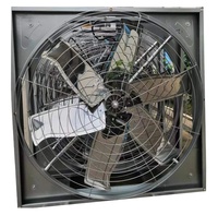 Grand ventilateur d'extraction axial solaire mural en acier inoxydable, facilement assemblable, pour serres industrielles et fermes, efficace pour la dissipation de la chaleur