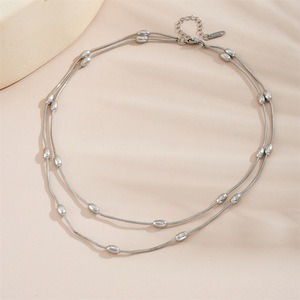 Collar Gargantilla QUSEDINY de Acero Inoxidable Chapado en Oro de 18K con <span class=keywords><strong>Cadena</strong></span> de Eslabones y Dije Geométrico en Forma de Corazón, Estilo Moderno y Actual - Product Image 3