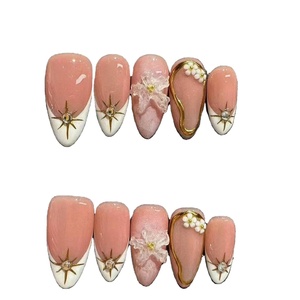 <span class=keywords><strong>Uñas</strong></span> Postizas de Lujo en 3D <span class=keywords><strong>con</strong></span> Diseño de <span class=keywords><strong>Flores</strong></span> Rosadas, <span class=keywords><strong>Uñas</strong></span> de Gel Suave Hechas a Mano, Personalizadas <span class=keywords><strong>con</strong></span> Pedrería, <span class=keywords><strong>Uñas</strong></span> Postizas Ovaladas de Almendra al por Mayor para Dedos - Product Image 3