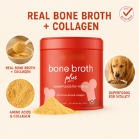 Poudre de Bouillon d'Os pour Chiens : Collagène, Acides Aminés, Glycine, Protéines – Superaliment Complémentaire pour Chiens Seniors et Aigris de l'Alimentation