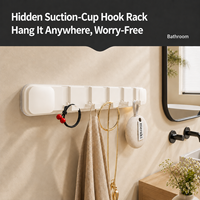 Porte-manteau mural en plastique pour salle de bain avec 4 crochets pliables, design moderne et simple, gain de place, à un seul niveau