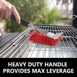 Cepillo y Raspador de Nylon Seguro de 18 Pulgadas 3 en 1 para Parrilla, Herramienta de Limpieza de Carbón para Barbacoa sin Cerdas para Superficies de Parrilla, Duradero para Exteriores - Product Image 3