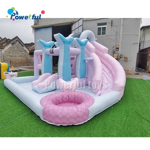 Tobogán de agua inflable de sirena para exteriores, <span class=keywords><strong>bolas</strong></span> de nailon de alta resistencia para Parque de <span class=keywords><strong>piscina</strong></span>, casa de rebote, pared de escalada, nuevo diseño de lujo - Product Image 1