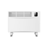Radiateur électrique à convection naturelle sans ventilateur, avec base à roulettes mobiles et écran tactile LCD, pour chauffage d'intérieur, idéal pour salle de bain et zones sèches