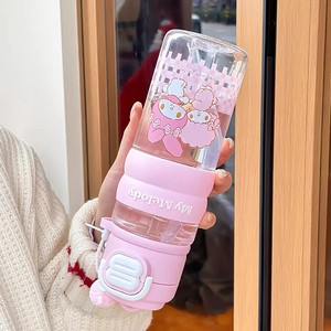 Botella de agua Zuo Mu Kuromi de 680 ml a prueba de fugas con correa de transporte para estudiantes y niños - Product Image 2